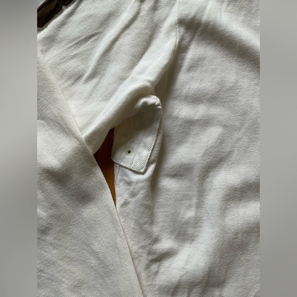Ralph Lauren Creme Long Sleeve Polo with Brown Accents, Size XL - Picture 5 of 7